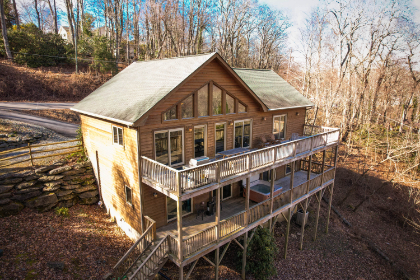 View of the multi-deck back portion of the home